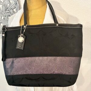 Coach Chic Black and Silver Tote